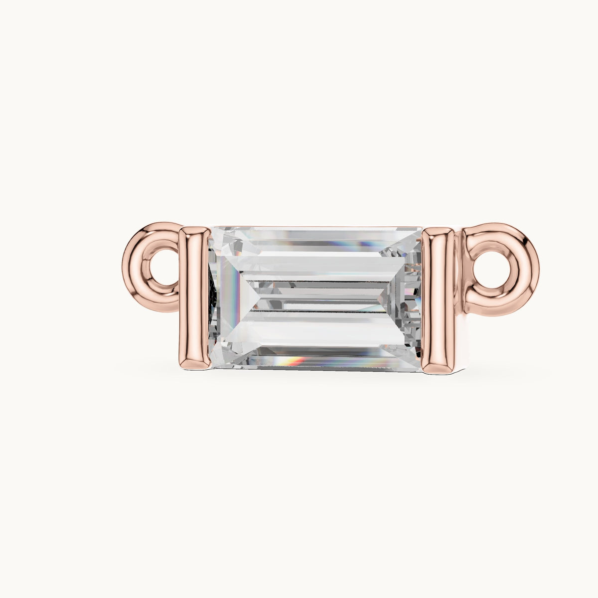 Baguette lab-grown diamond east-west bar pendant in rose gold, 0.31 CT TW, view 2