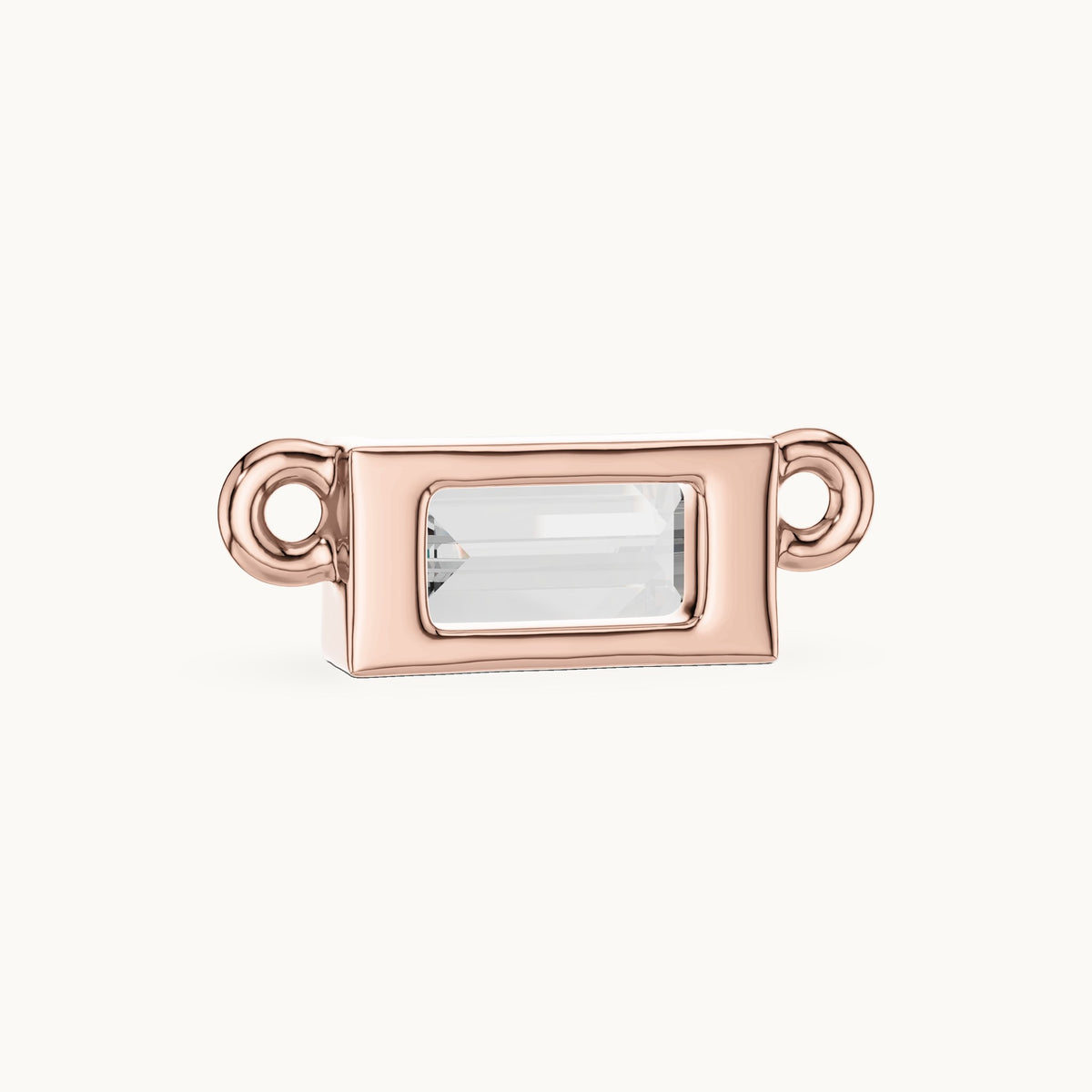 Baguette lab-grown diamond east-west bar pendant in rose gold, 0.31 CT TW, view 4