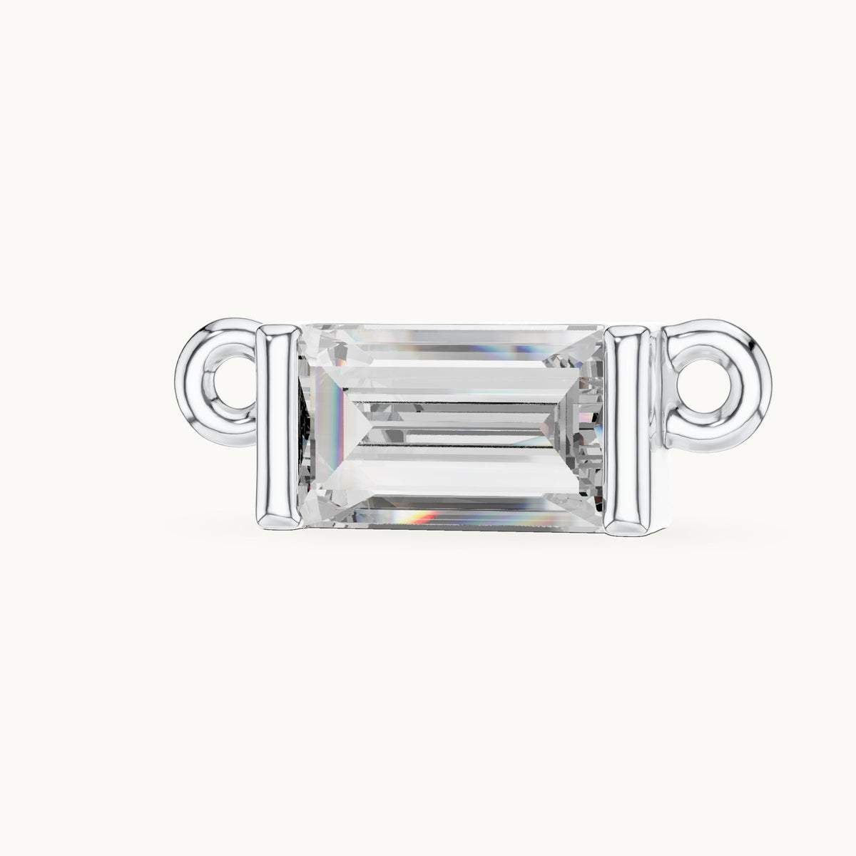 Baguette lab-grown diamond east-west bar pendant in white gold, 0.31 CT TW, view 2
