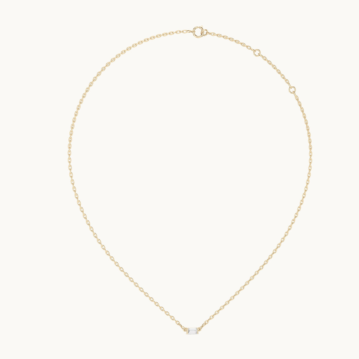 Baguette lab-grown diamond east-west bar pendant in yellow gold, 0.31 CT TW, view 1