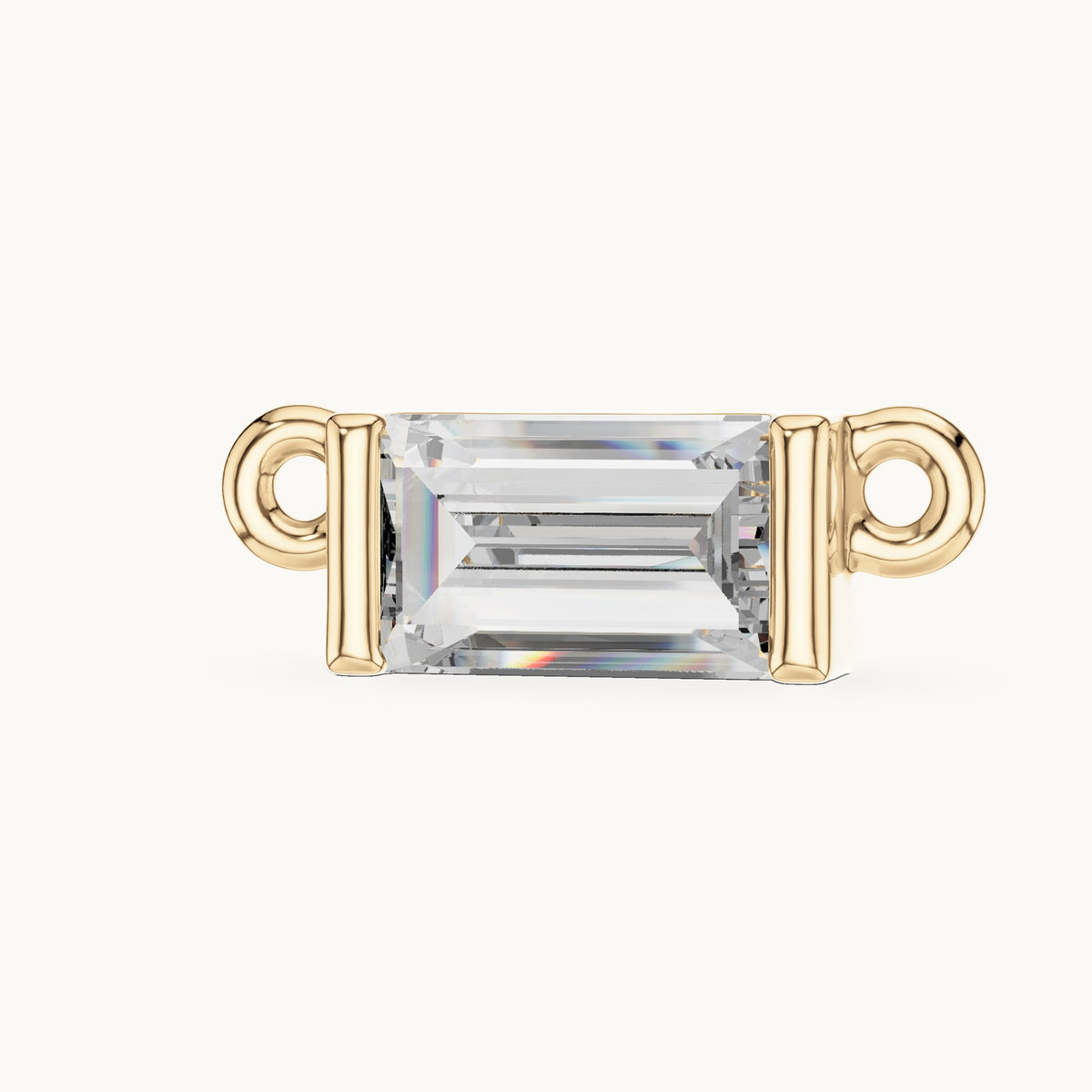 Baguette lab-grown diamond east-west bar pendant in yellow gold, 0.31 CT TW, view 2