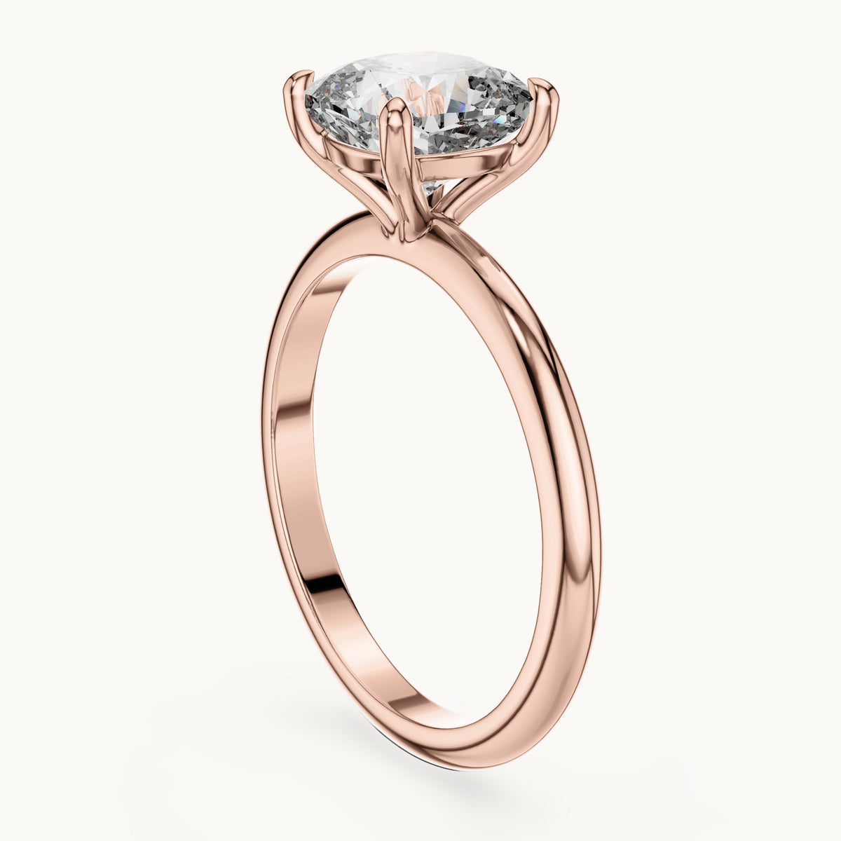 Cushion-cut lab-grown diamond solitaire engagement ring in rose gold, 2.00 CT TW, view 1