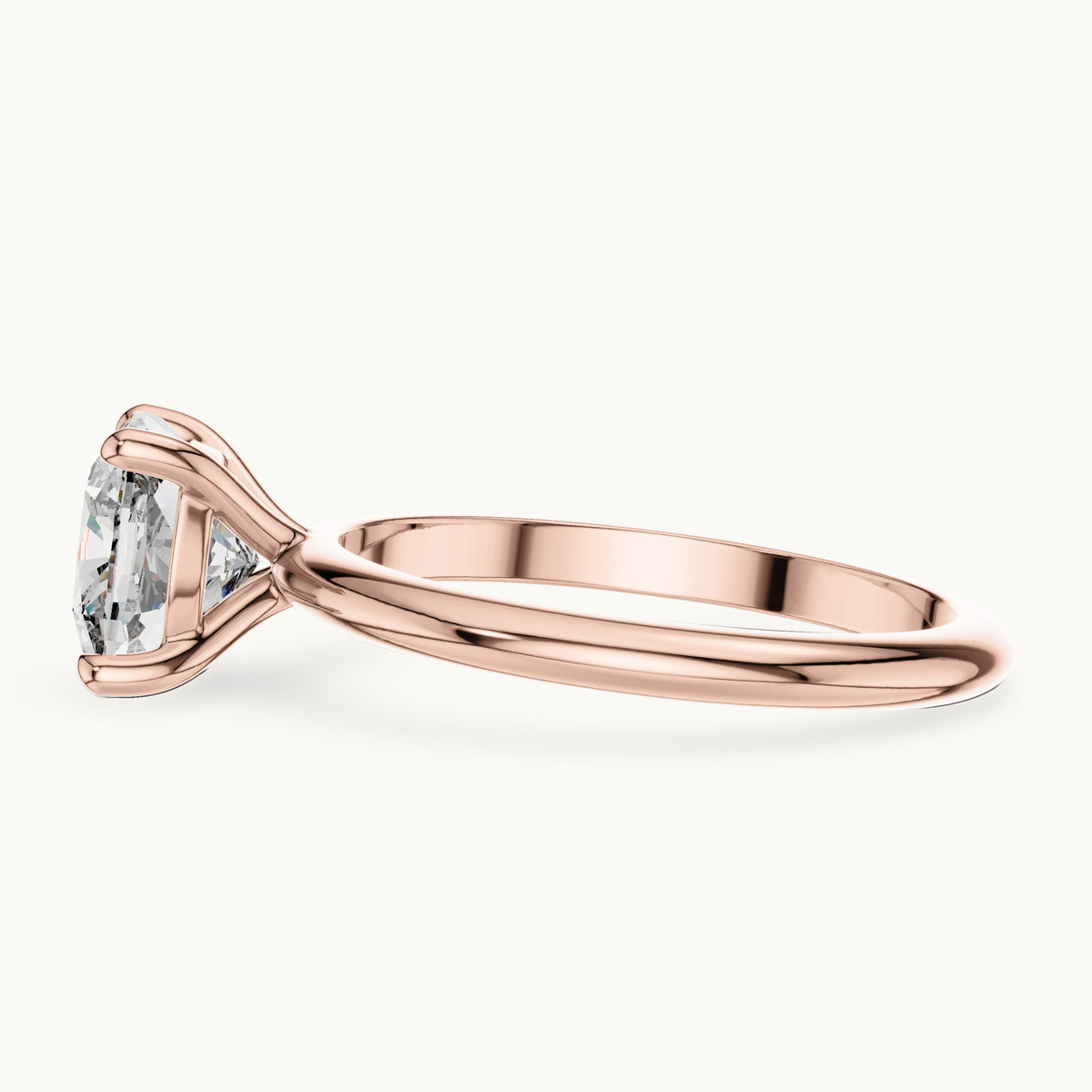 Cushion-cut lab-grown diamond solitaire engagement ring in rose gold, 2.00 CT TW, view 3