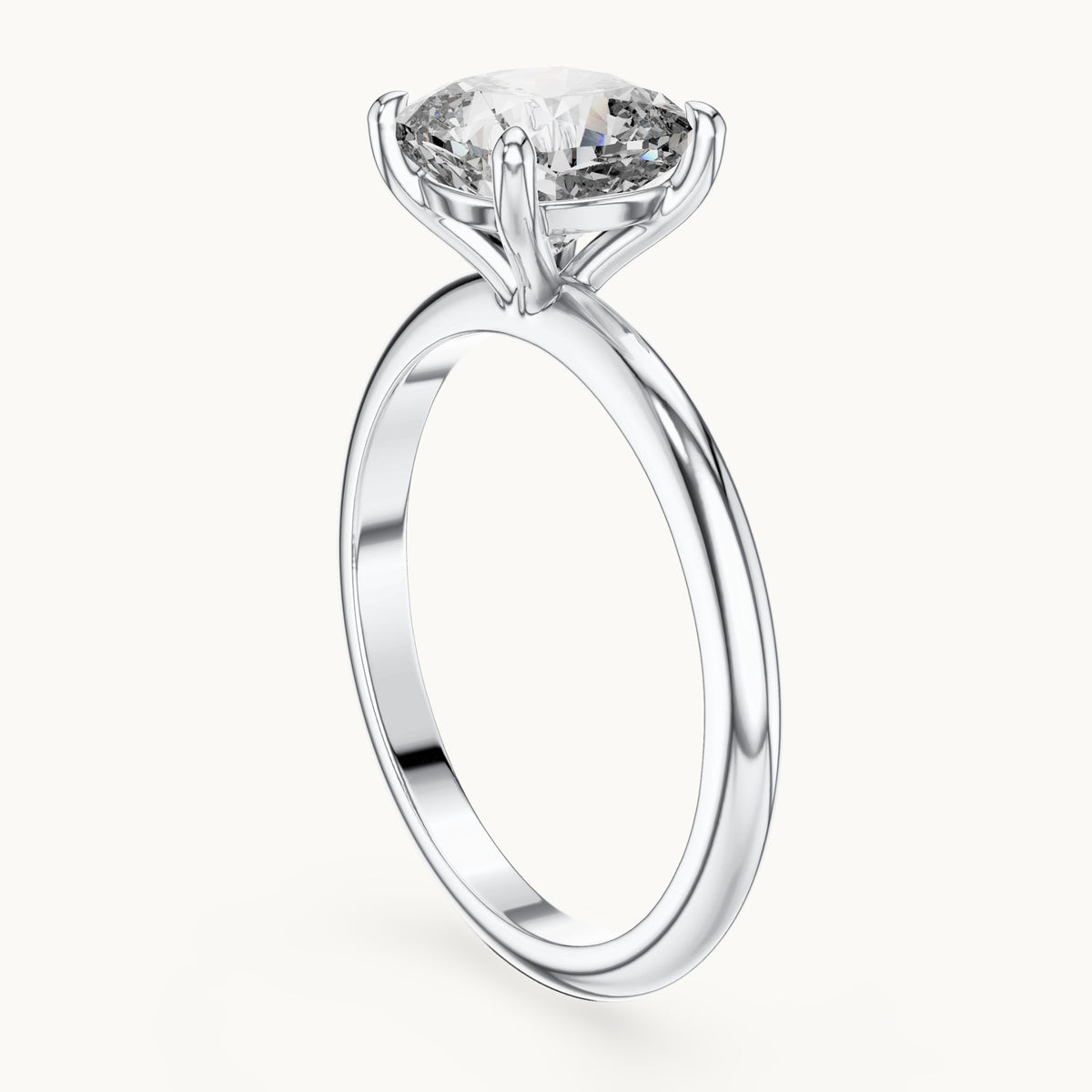 Cushion-cut lab-grown diamond solitaire engagement ring in white gold, 2.00 CT TW, view 1