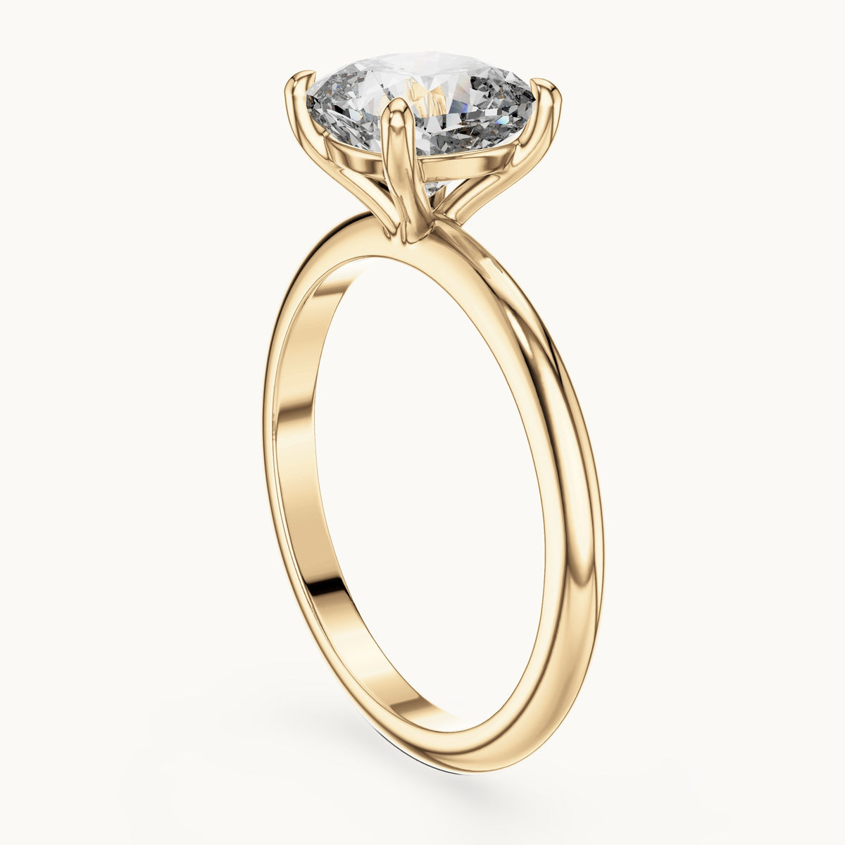 Cushion-cut lab-grown diamond solitaire engagement ring in yellow gold, 2.00 CT TW, view 1