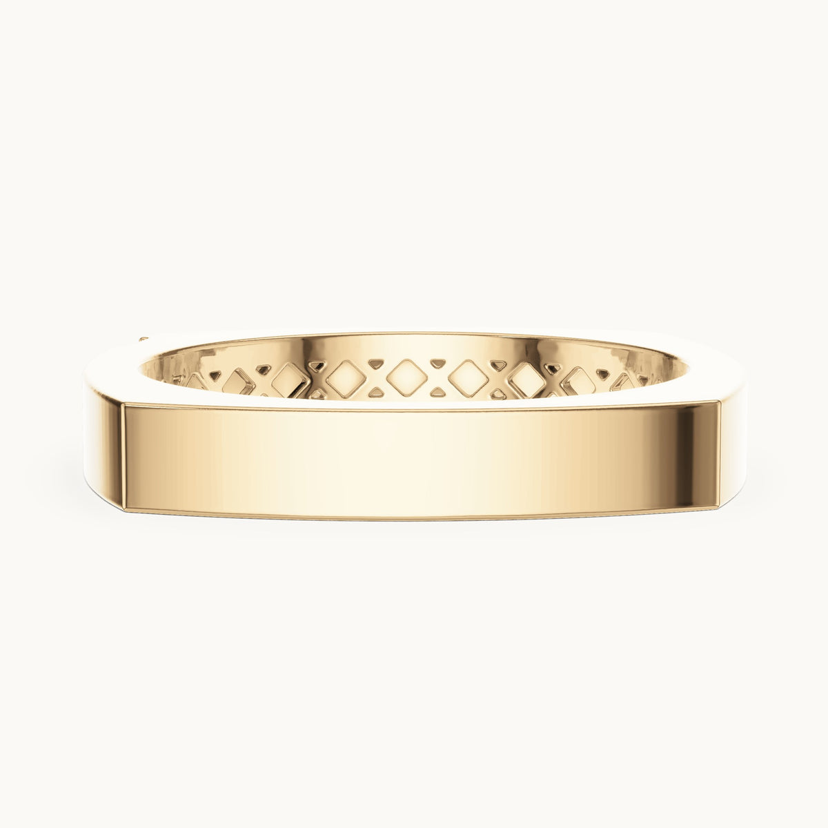 Round lab-grown diamond square band ring in yellow gold, 0.02 CT TW, view 3