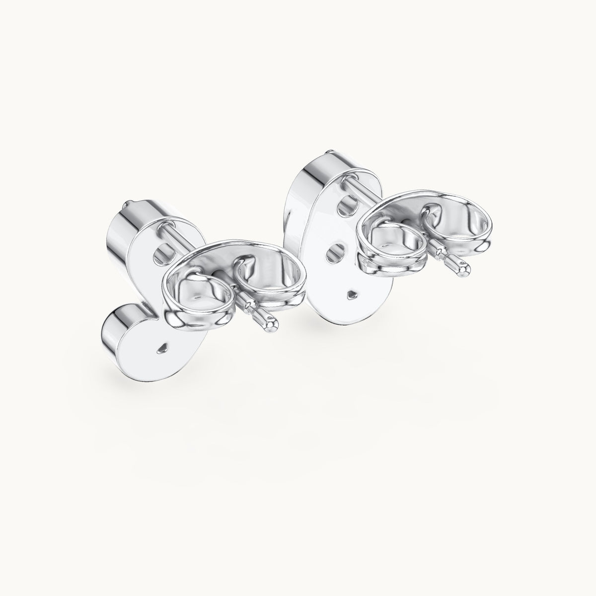 Round lab-grown diamond paisley two-stone stud earrings in white gold, 0.23 CT TW, view 3