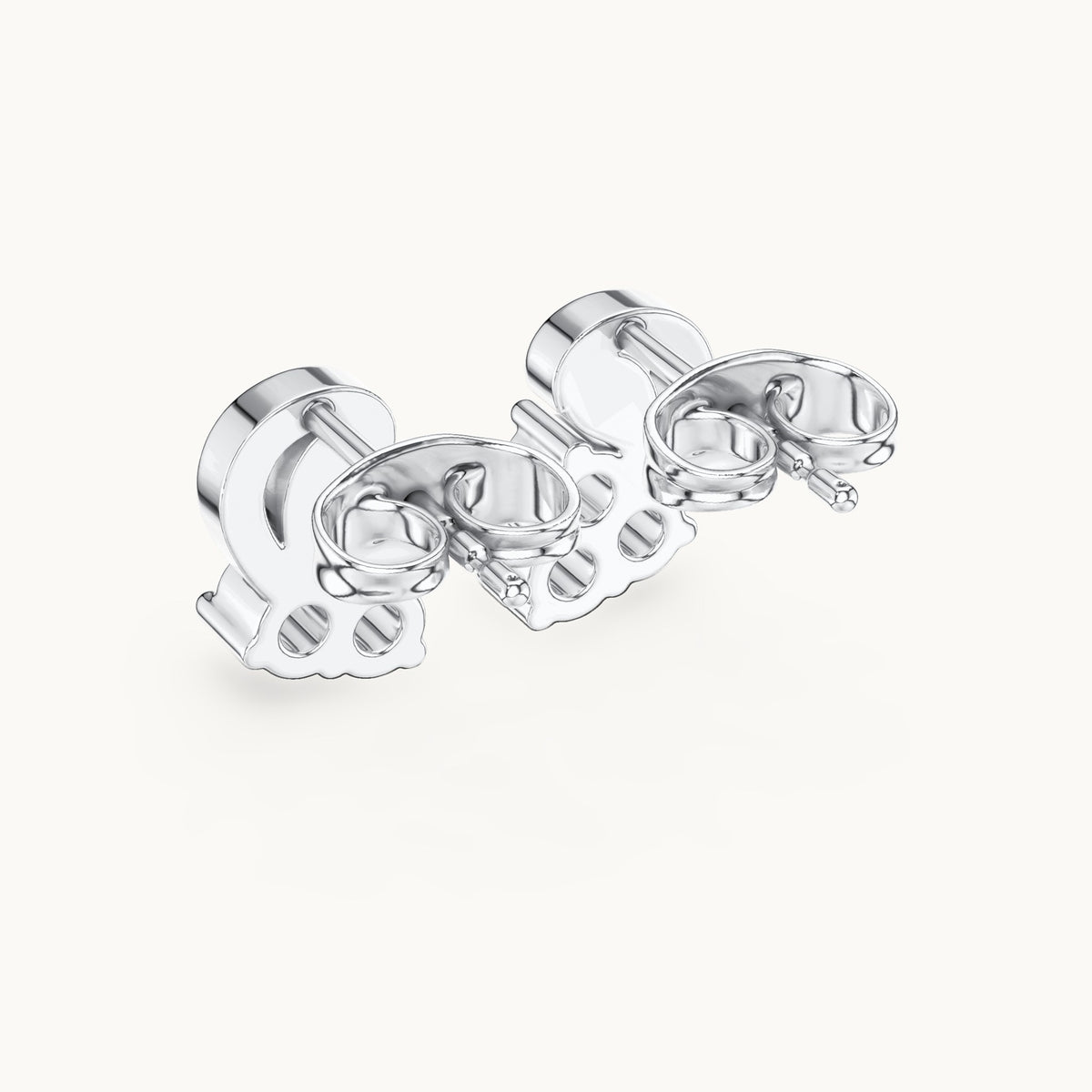 Round lab-grown diamond paisley trio cluster stud earrings in white gold, 0.27 CT TW, view 3