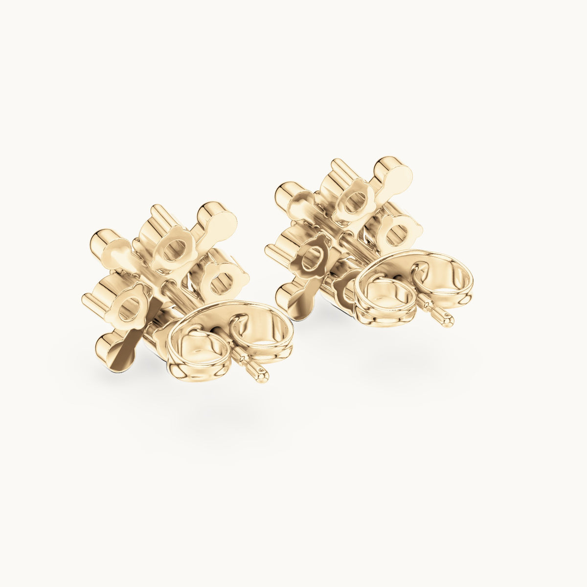 Round lab-grown diamond snowflake cluster stud earrings in yellow gold, 0.33 CT TW, view 3
