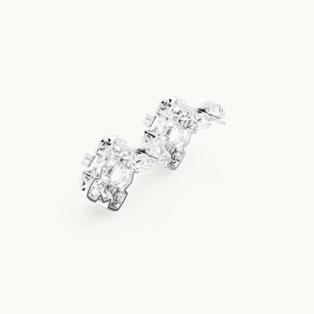 Round lab-grown diamond clover cluster stud earrings in white gold, 0.63 CT TW, view 2