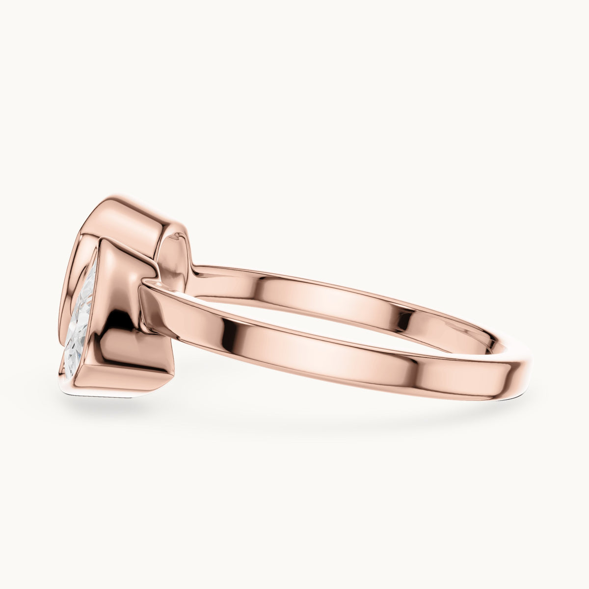 Cushion-cut and trillion lab-grown diamond toi et moi engagement ring in rose gold, 1.95 CT TW, view 3