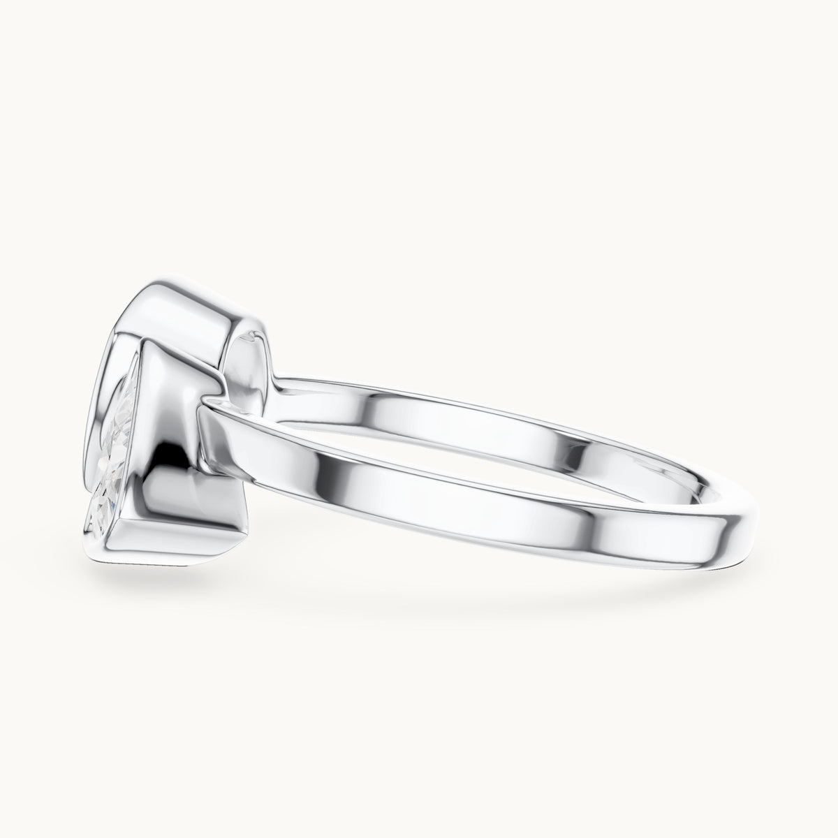 Cushion-cut and trillion lab-grown diamond toi et moi engagement ring in white gold, 1.95 CT TW, view 3