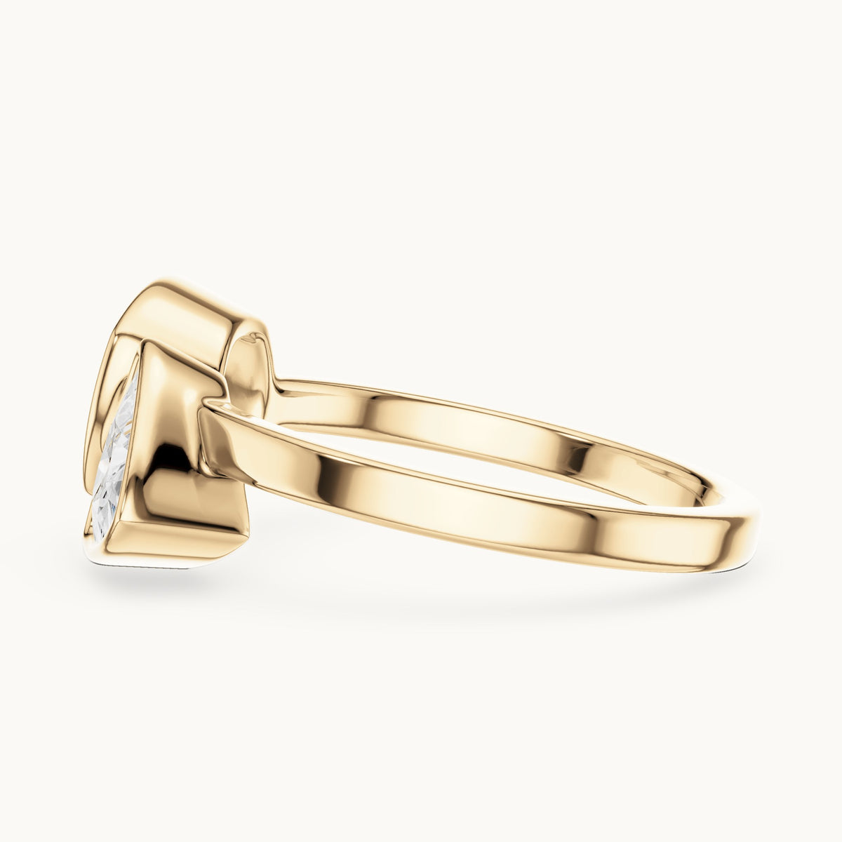 Cushion-cut and trillion lab-grown diamond toi et moi engagement ring in yellow gold, 1.95 CT TW, view 3