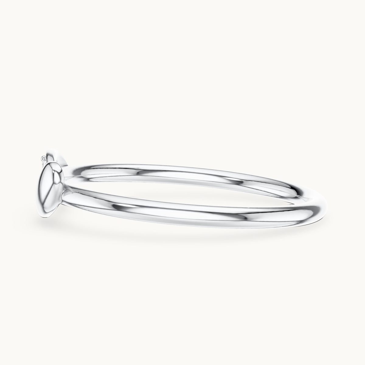Round lab-grown diamond twisted knot ring in white gold, 0.039 CT TW, view 3