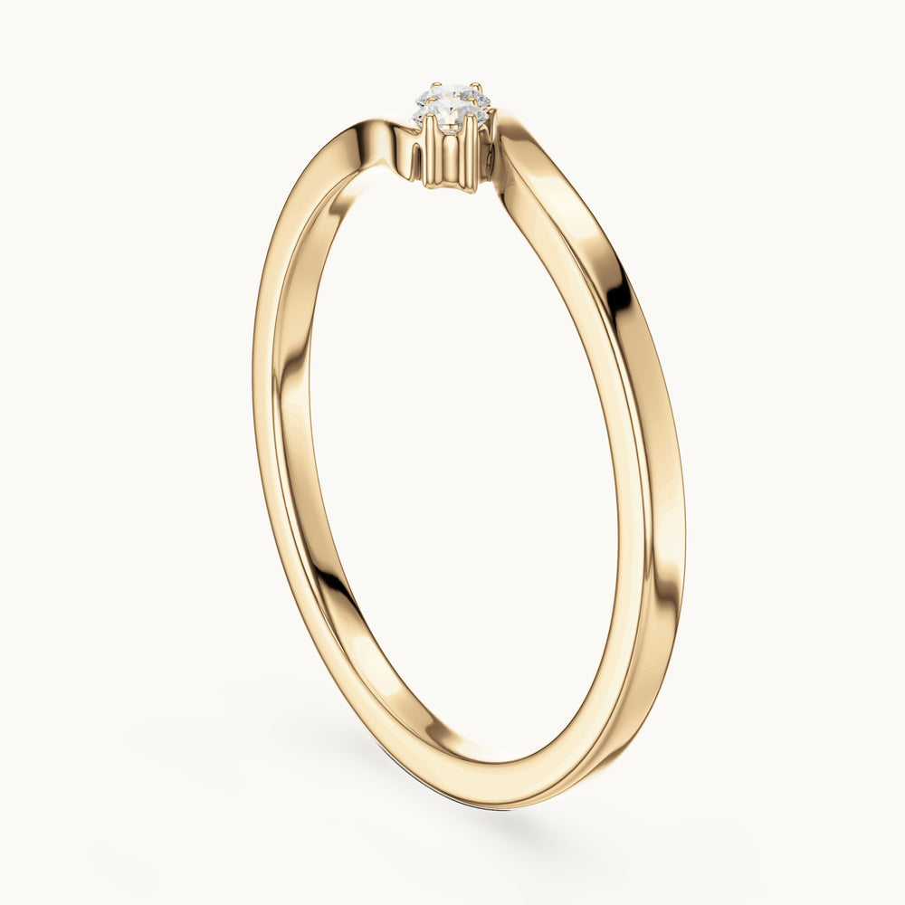 Round lab-grown diamond two-stone bypass ring in yellow gold, 0.070 CT TW, view 1