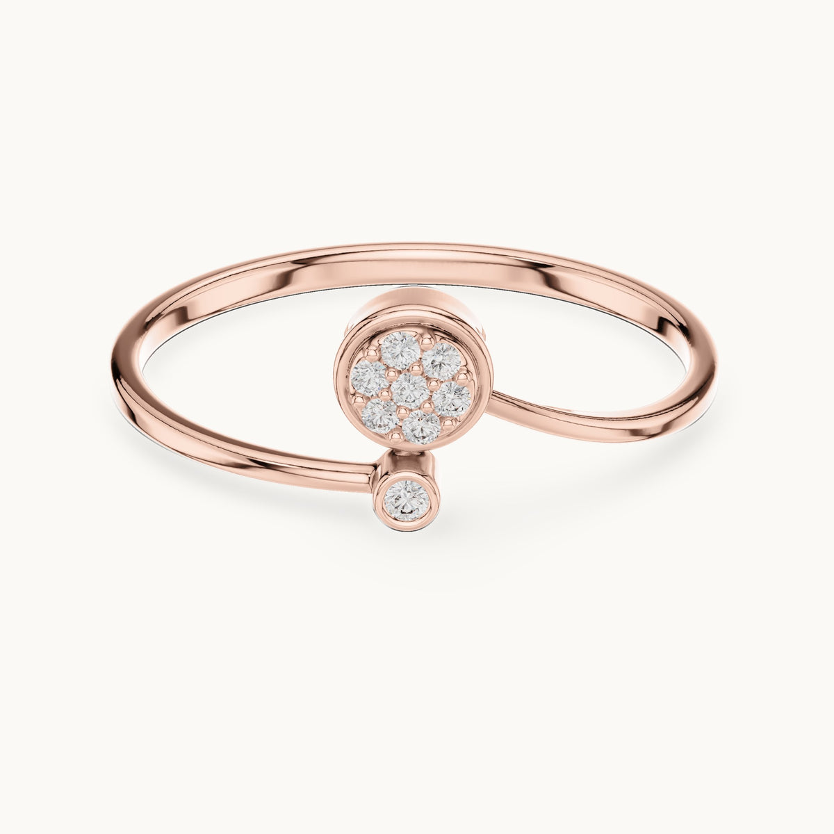 Round lab-grown diamond cluster disc ring in rose gold, 0.045 CT TW, view 4