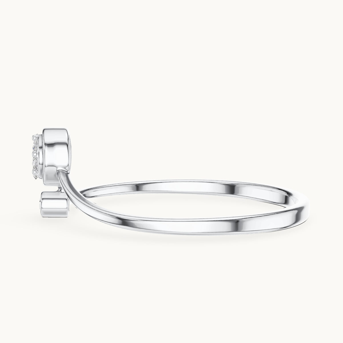 Round lab-grown diamond cluster disc ring in white gold, 0.045 CT TW, view 3