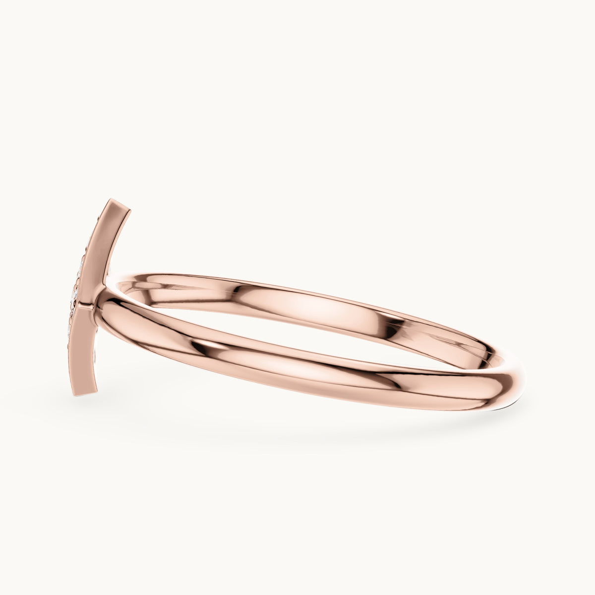 Round lab-grown diamond pave kite ring in rose gold, 0.072 CT TW, view 3
