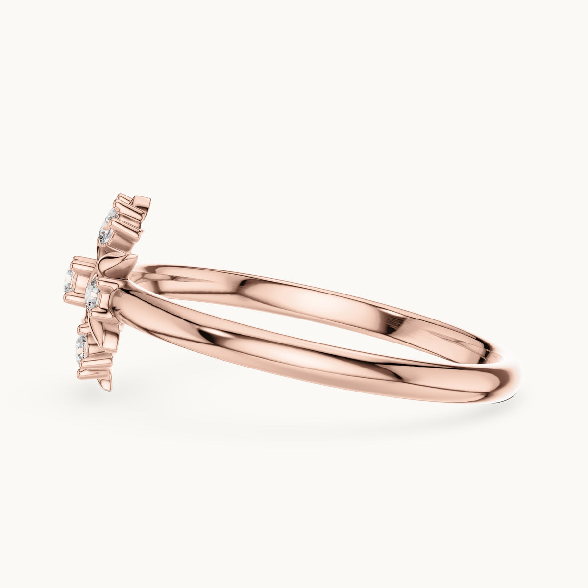 Round lab-grown diamond sun ring in rose gold, 0.072 CT TW, view 3