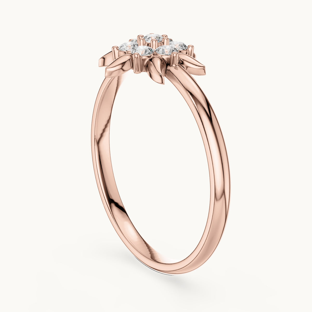 Round lab-grown diamond seven-stone star ring in rose gold, 0.126 CT TW, view 1