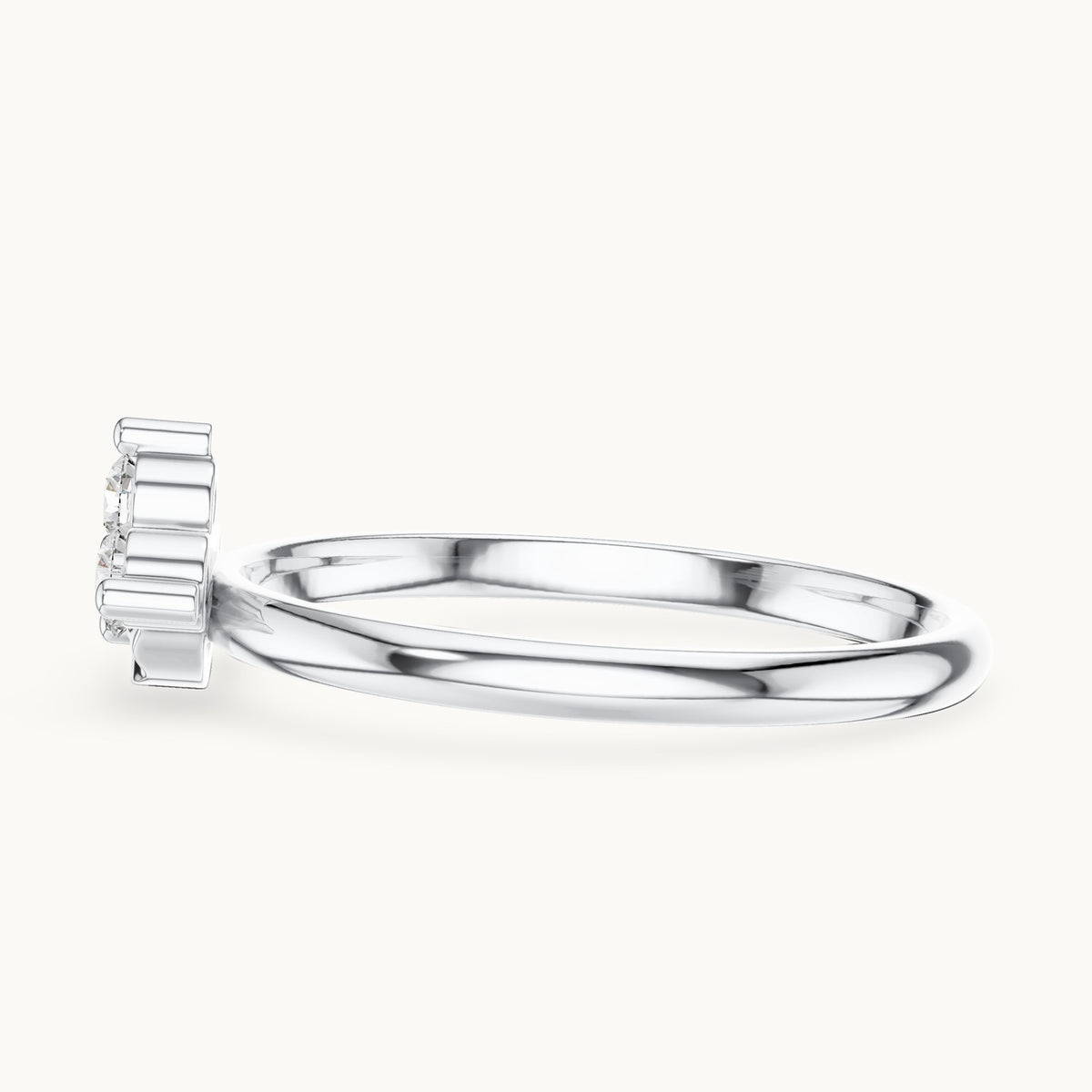 Round lab-grown diamond four-stone bypass cluster ring in white gold, 0.13 CT TW, view 3