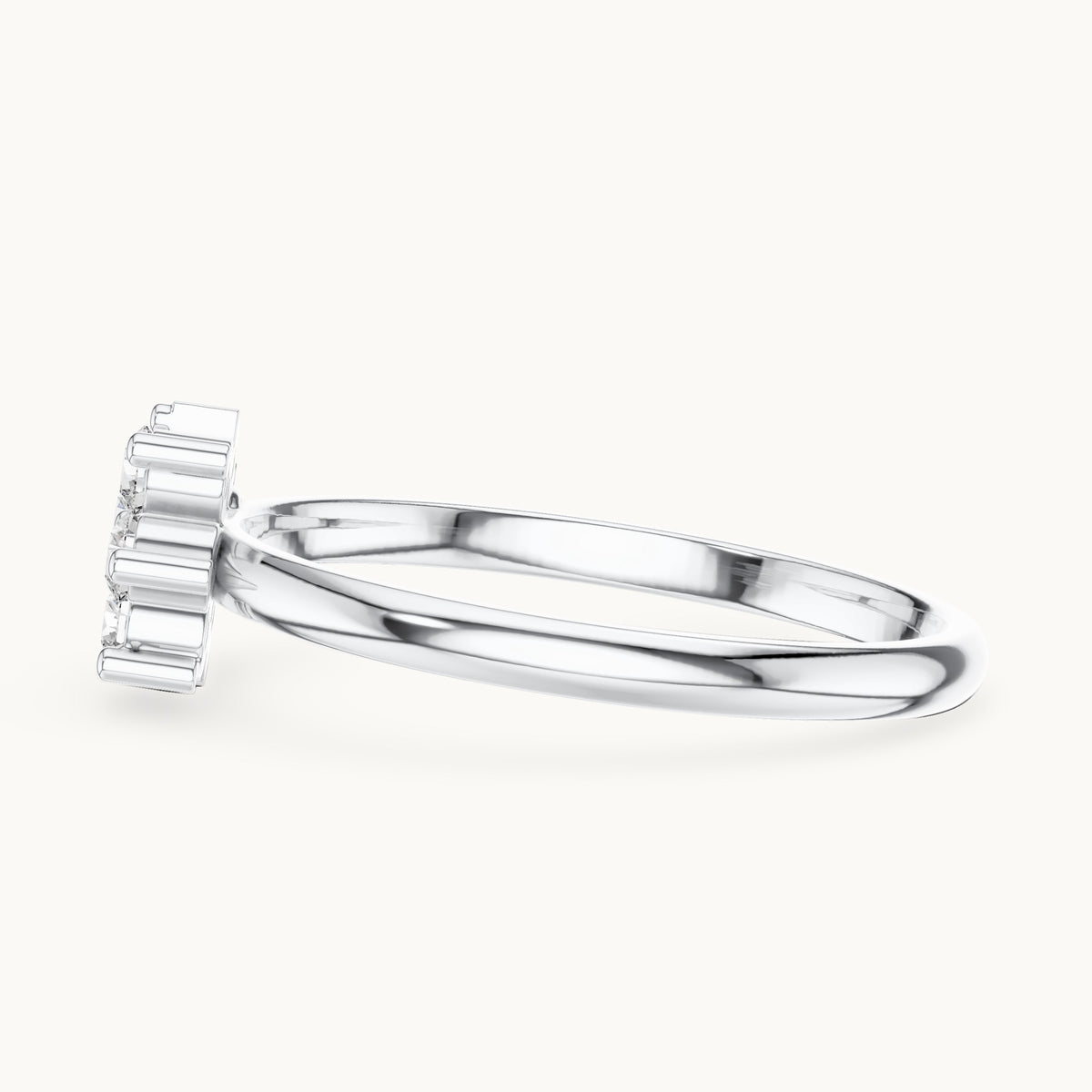 Round lab-grown diamond six-stone cluster ring in white gold, 0.12 CT TW, view 3