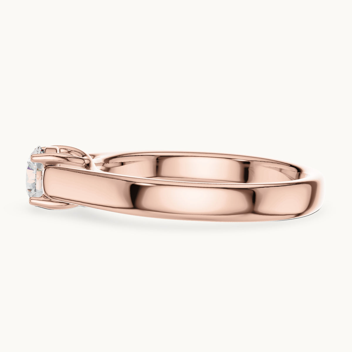 Round lab-grown diamond classic solitaire engagement ring in rose gold, 0.50 CT TW, view 3