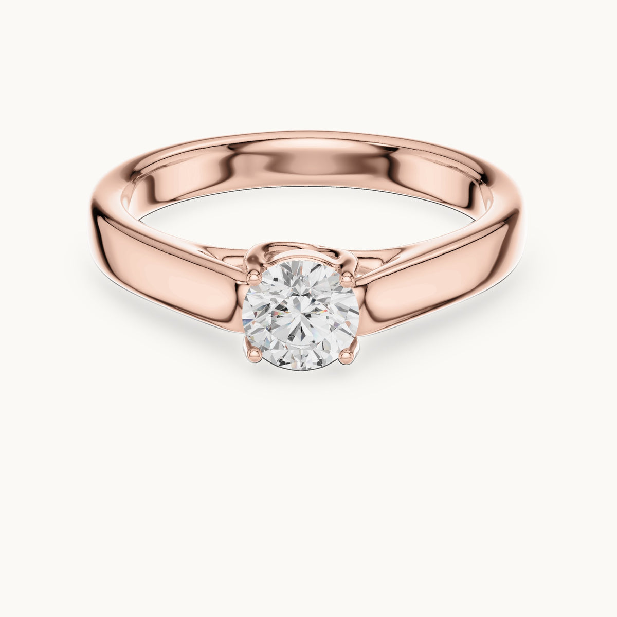 Round lab-grown diamond classic solitaire engagement ring in rose gold, 0.50 CT TW, view 4