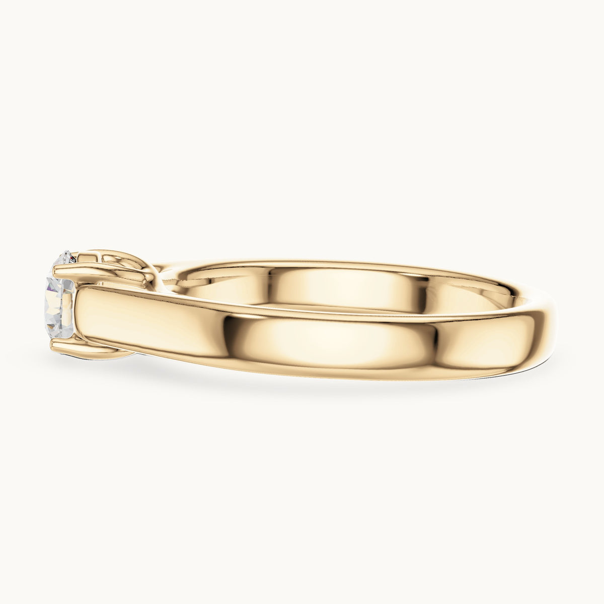 Round lab-grown diamond classic solitaire engagement ring in yellow gold, 0.50 CT TW, view 3