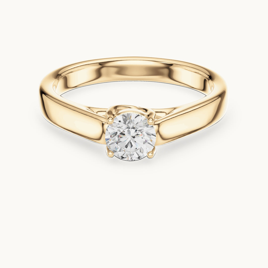 Round lab-grown diamond classic solitaire engagement ring in yellow gold, 0.50 CT TW, view 4