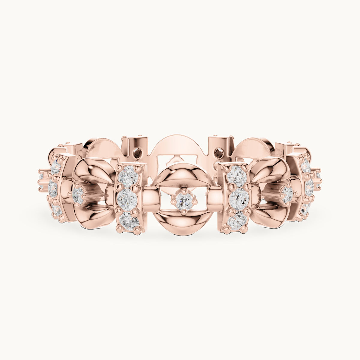 Round lab-grown diamond openwork full eternity band in rose gold, 0.424 CT TW, view 3