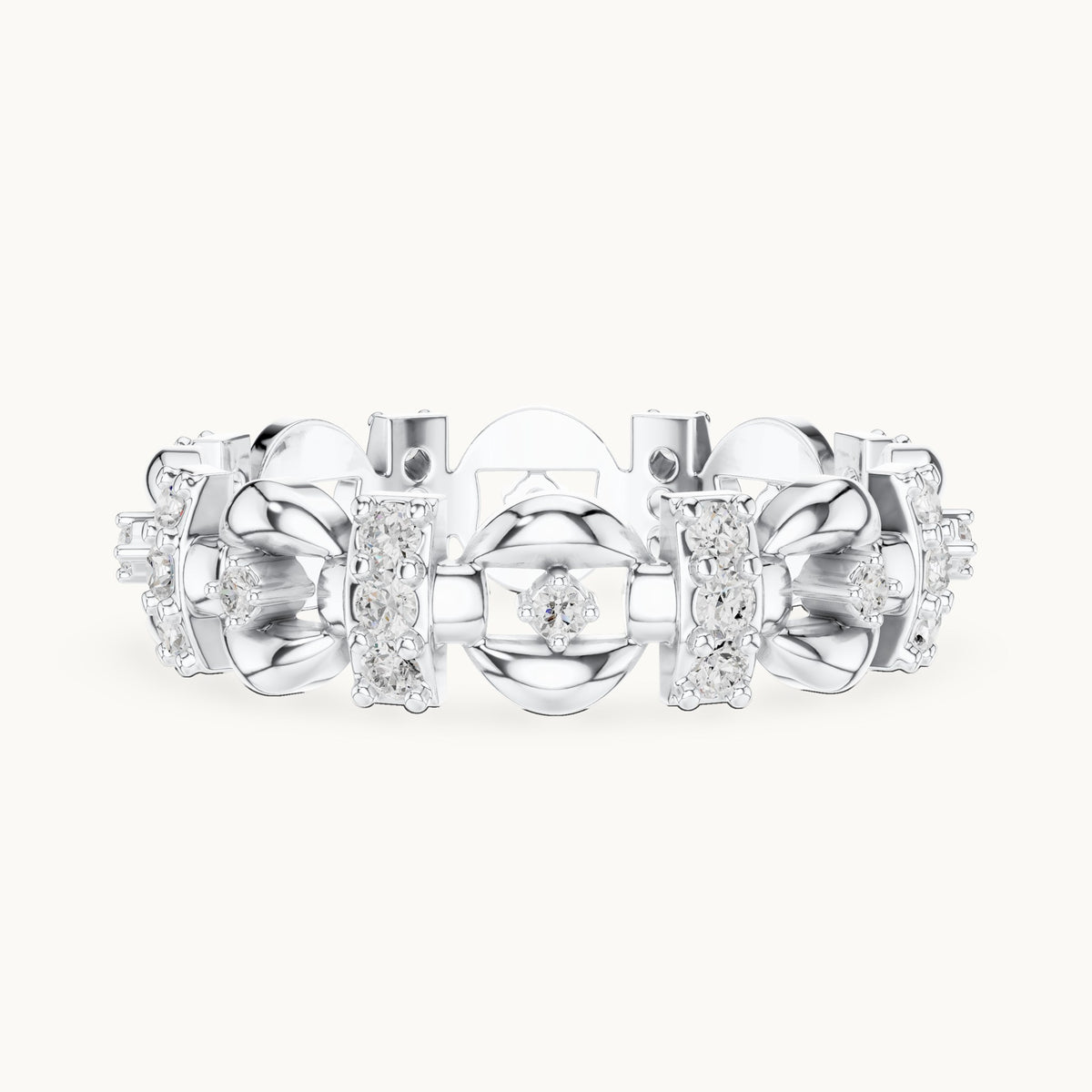 Round lab-grown diamond openwork full eternity band in white gold, 0.424 CT TW, view 3