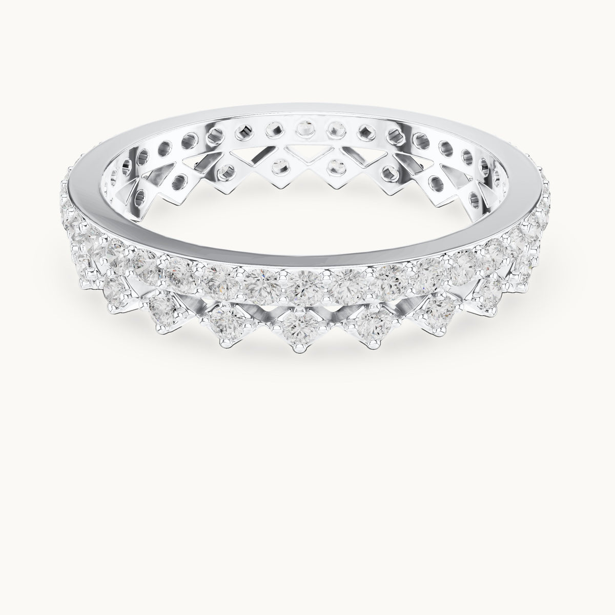 Round lab-grown diamond pavé full eternity band in white gold, 0.708 CT TW, view 4