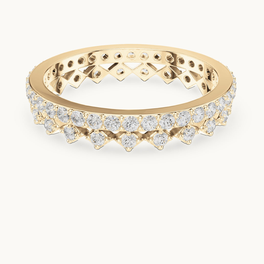 Round lab-grown diamond pavé full eternity band in yellow gold, 0.708 CT TW, view 4