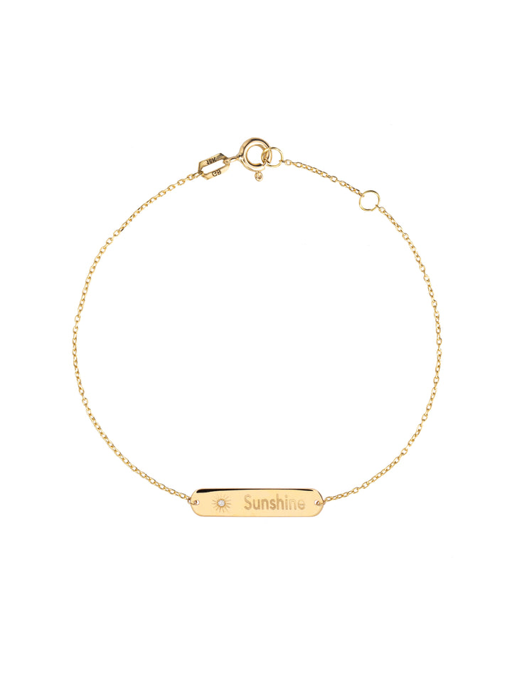 18K GOLD SUNSHINE ENGRAVING DIAMOND ANKLET