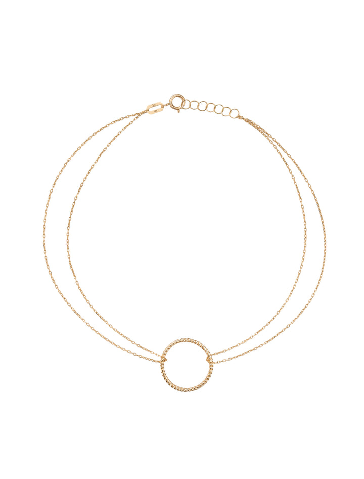 18K GOLD TWISTED CIRCLE ANKLET