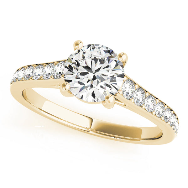 Single Row Diamond Engagement Ring