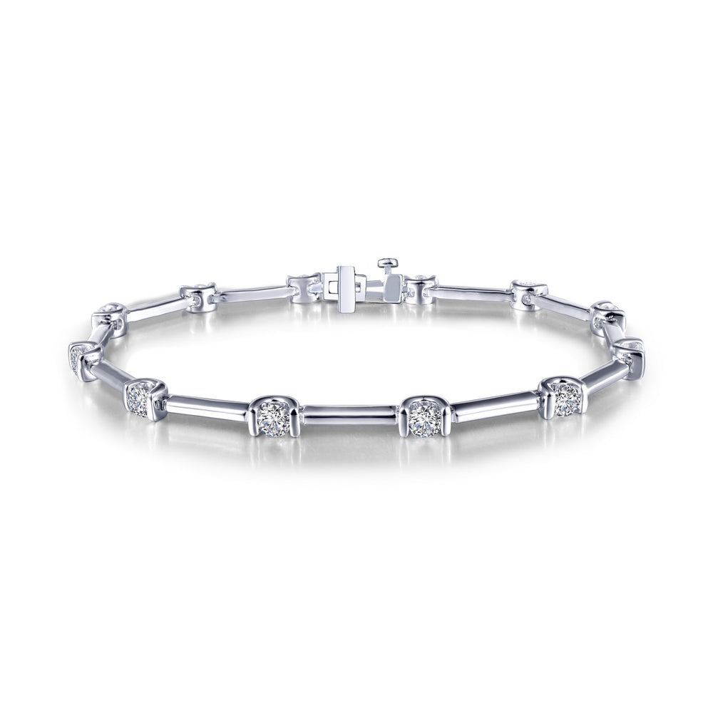 2.04 CTW Semi-Bezel Link Bracelet