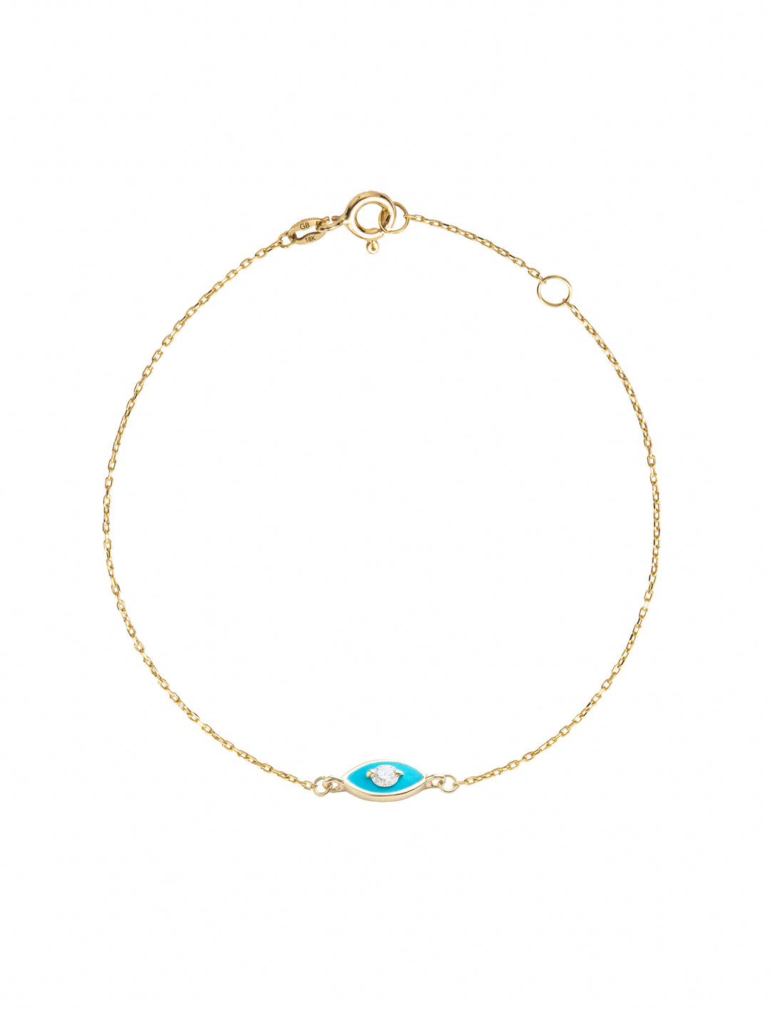 18K GOLD DIAMOND ENAMEL EVIL EYE BRACELET