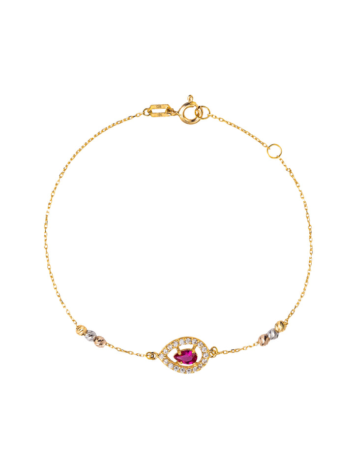 18K GOLD RADIANT TEAR-SHAPED BRACELET