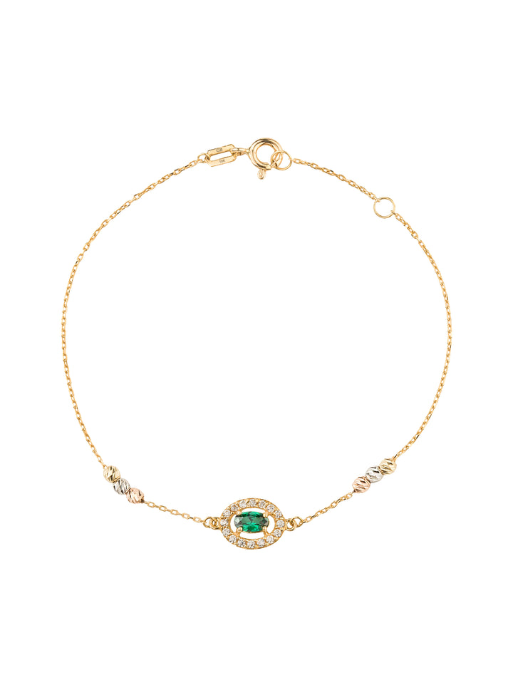 18K GOLD RADIANT OVAL-SHAPED BRACELET