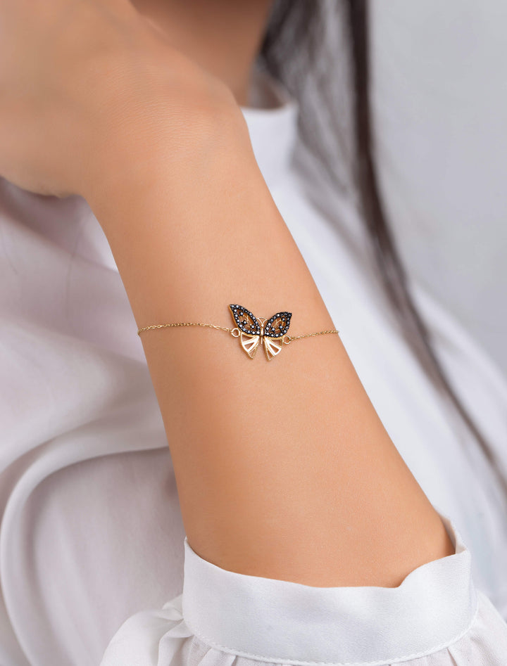 18K GOLD BOLD BUTTERFLY BRACELET