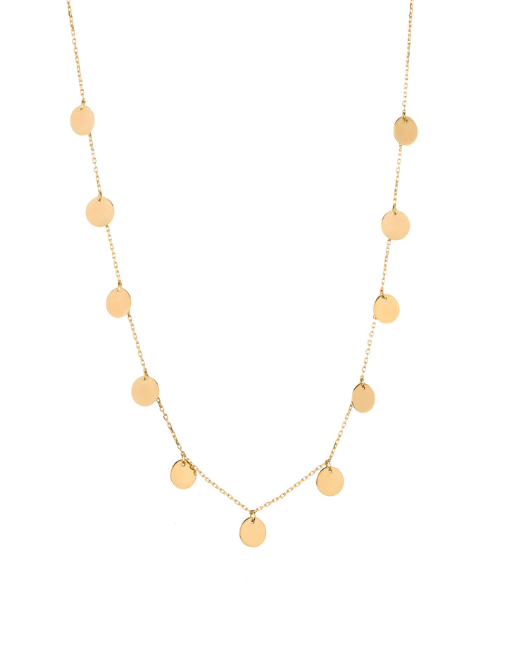 18K GOLD DANGLING CIRCLE NECKLACE