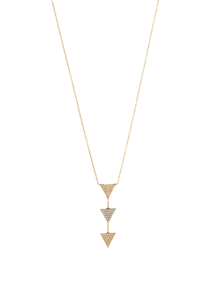 18K GOLD TRIO TRIANGLES NECKLACE