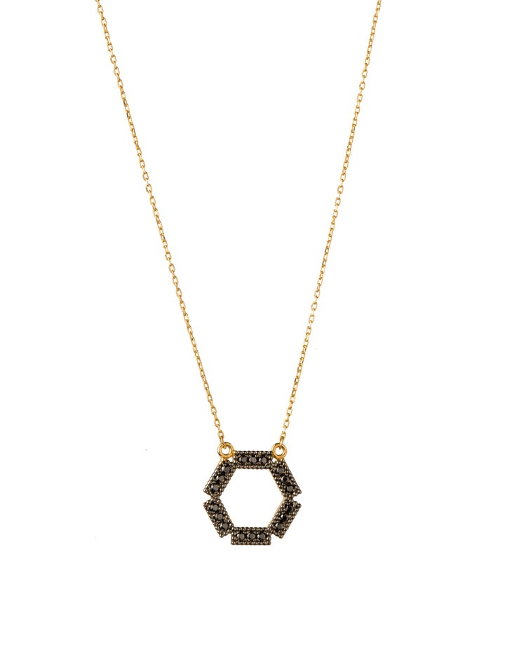 18K GOLD HEXAGON NECKLACE