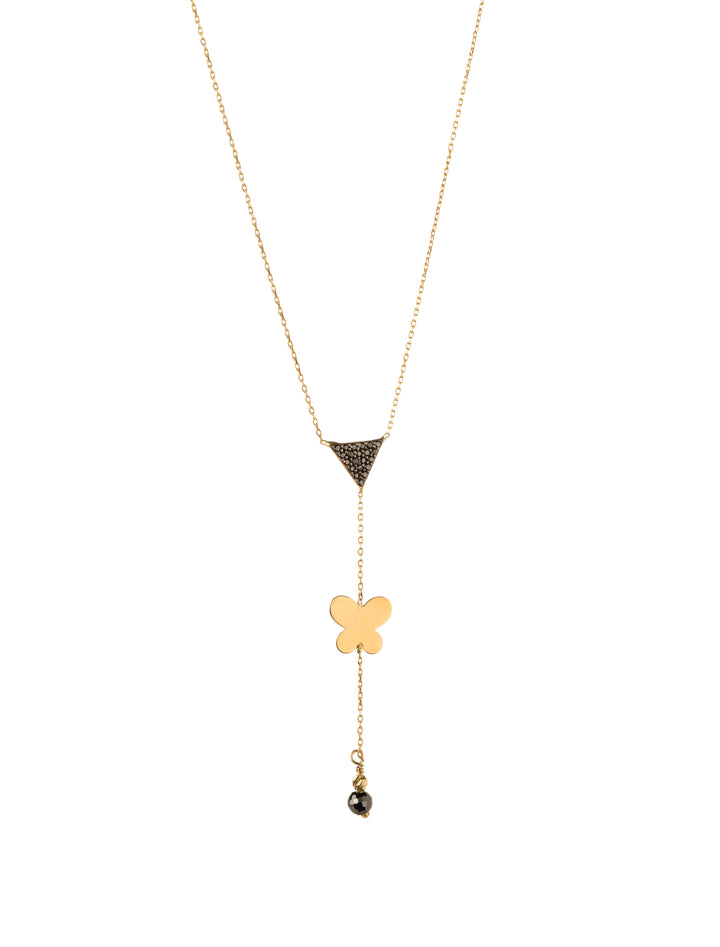 18K GOLD PAPILLON DROP NECKLACE