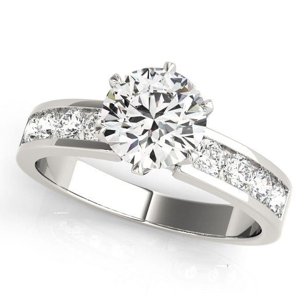 Single Row Diamond Engagement Ring