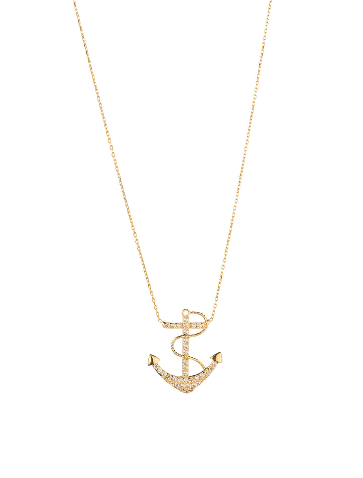 18K GOLD ANCHOR NECKLACE