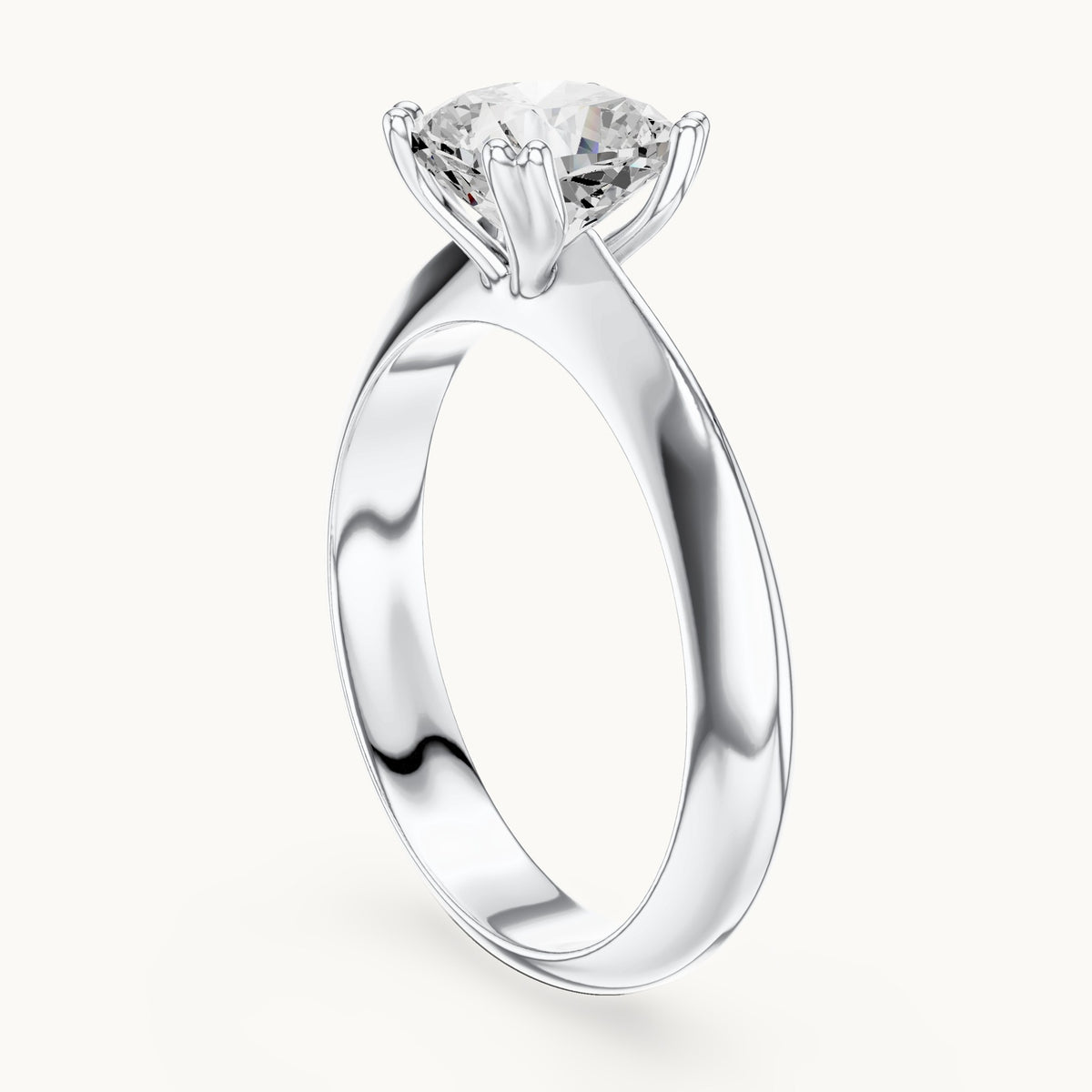 Cushion-cut lab-grown diamond double-prong knife-edge solitaire engagement ring in white gold, 1.50 CT TW, view 1