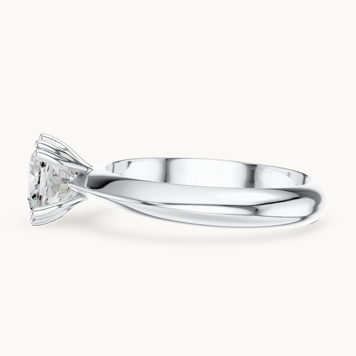 Cushion-cut lab-grown diamond double-prong knife-edge solitaire engagement ring in white gold, 1.50 CT TW, view 3